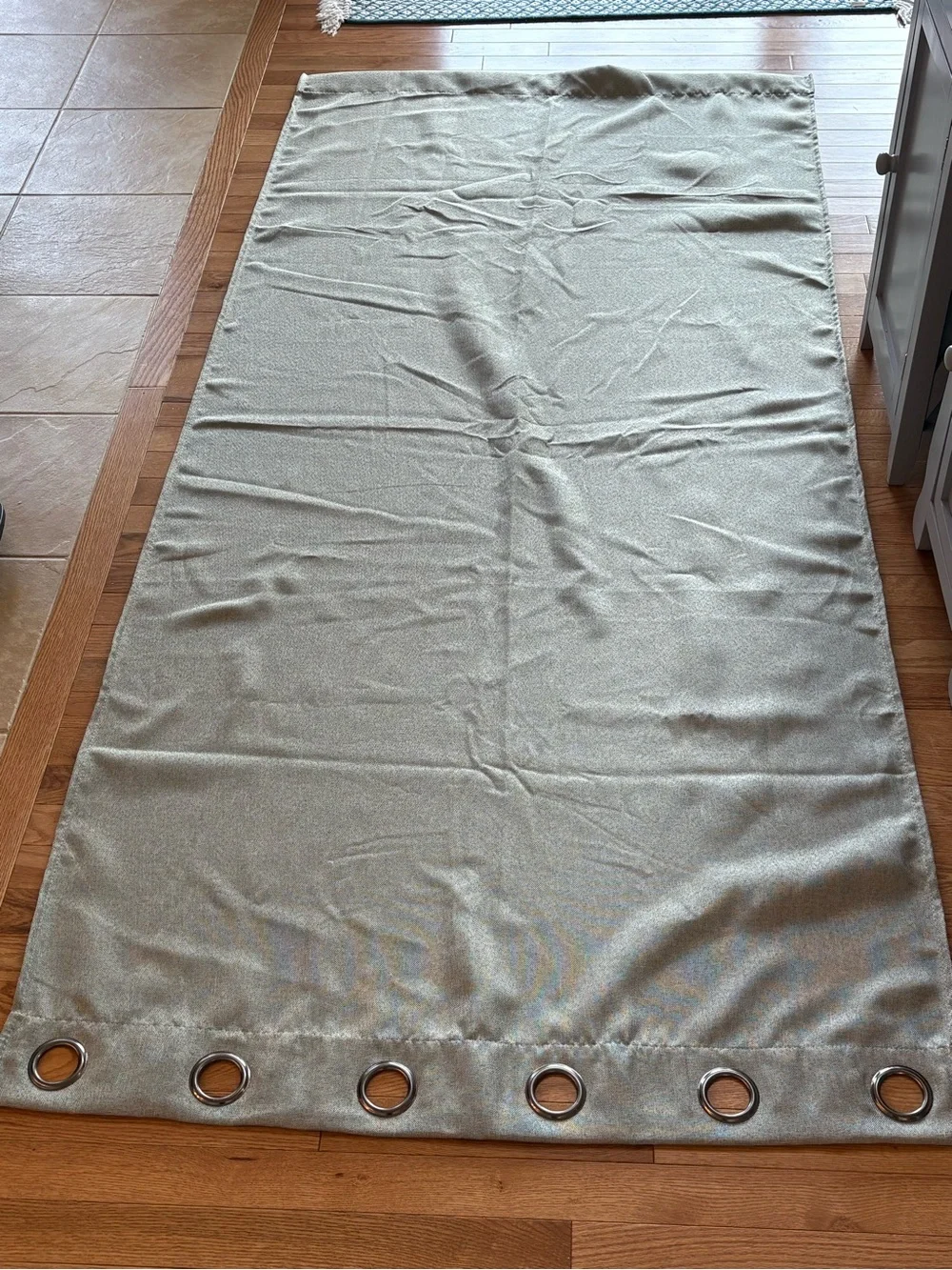 Sage Green Tweed Grommet Curtain Panel - 4ea